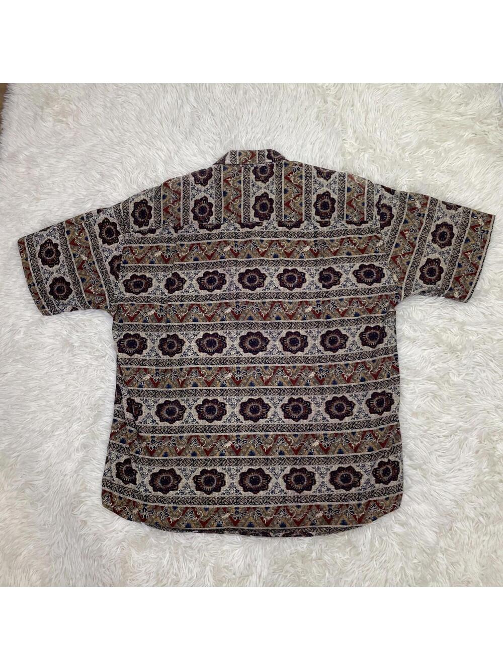 Crossings Men's XL Short Sleeve 100% Cotton Button Front Shirt w/ Pocket - Picture 7 of 8